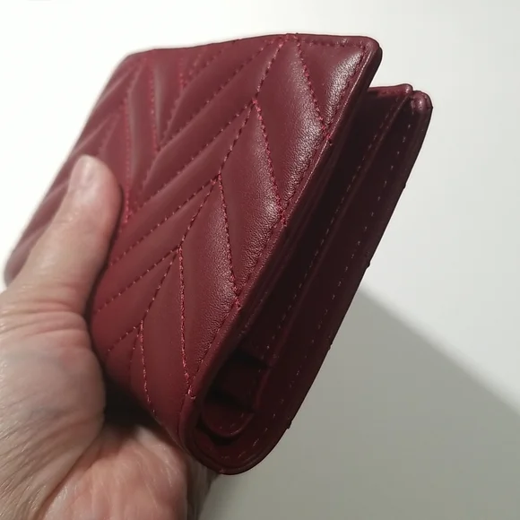 NWT Lauren Ralph Lauren Carrington New Compact Leather Wallet In Red - Picture 10 of 12